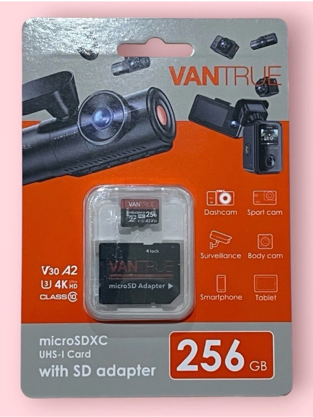 Vantrue microSD 256GB, Memory Card 4K